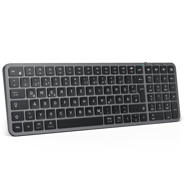 iClever Bluetooth Tastatur Mac，kabellose Multi-Device Tastatur mit Easy-Switch für bis zu 3 Geräte,