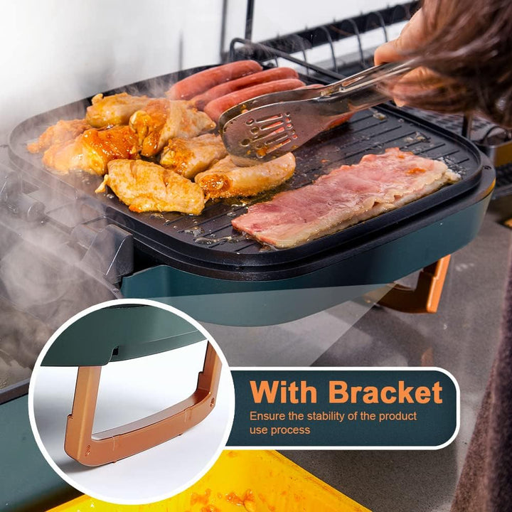 Uten Hot Pot Barbecue, 2 in1 Multifunktion Doppelbratpfanne Grill mit Antihaftbeschichteter Oberfläc