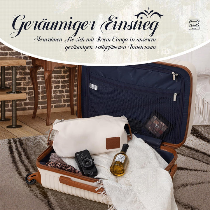 COOLIFE Koffer Set 5tlg, 20"+24"+28" Koffer mit Reisetasche &amp; Kulturbeutel | Reisekoffer Set für Fam