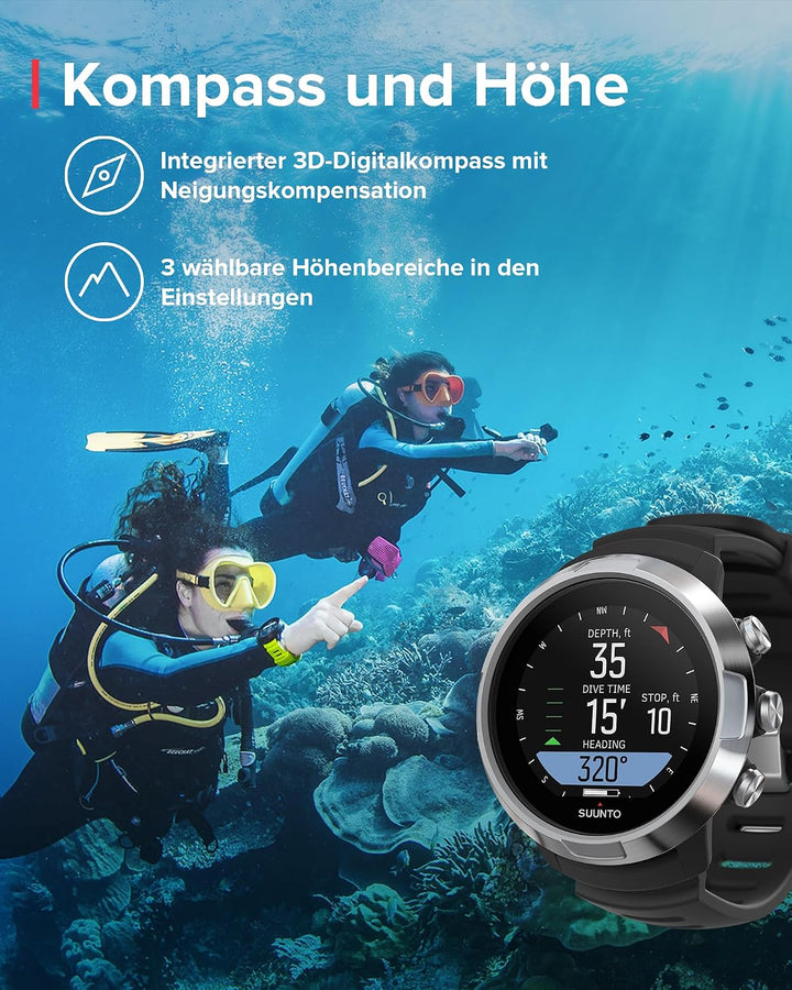 Suunto Dive D5 Tauchcomputer Schwarz/Silber