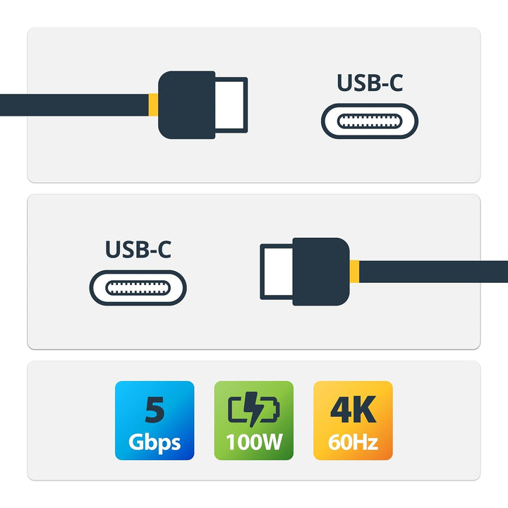 StarTech.com 2m USB-C Kabel 5Gbit/s - Hochwertiges USB-C Kabel - USB 3.2 Gen 1 Typ-C Kabel - 100W (5