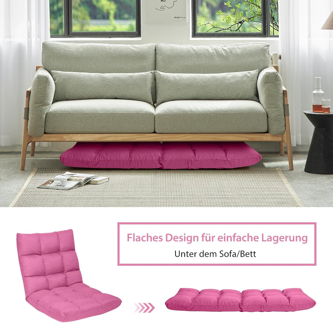GOPLUS Bodenstuhl, Bodensofa mit Rückenlehne, Bodensessel mit Schlaffunktion, Floor Chair, Lazy Sofa