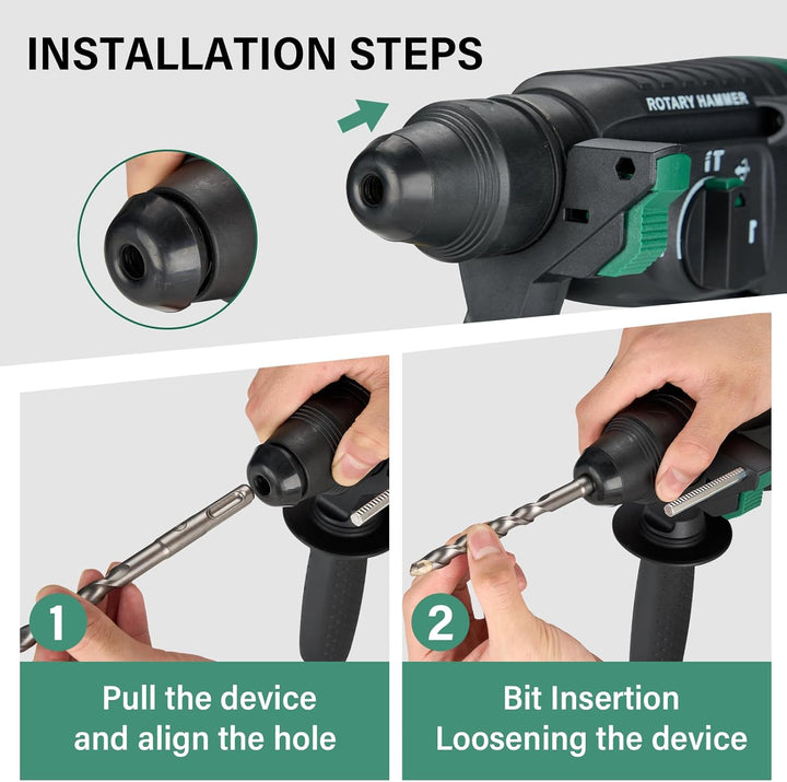 STANEW Bohrhammer 950 W SDS Plus, 0–1150 U/min/5100 BPM, Bohrmaschine mit 4 Funktionen & Sicherheits