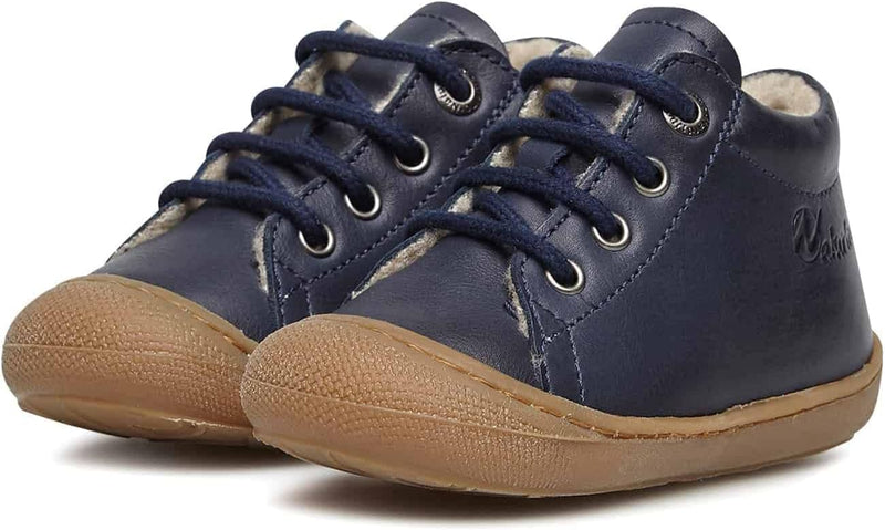 NATURINO Lauflernschuhe aus Leder mit Wollfutter, 17 EU Blau