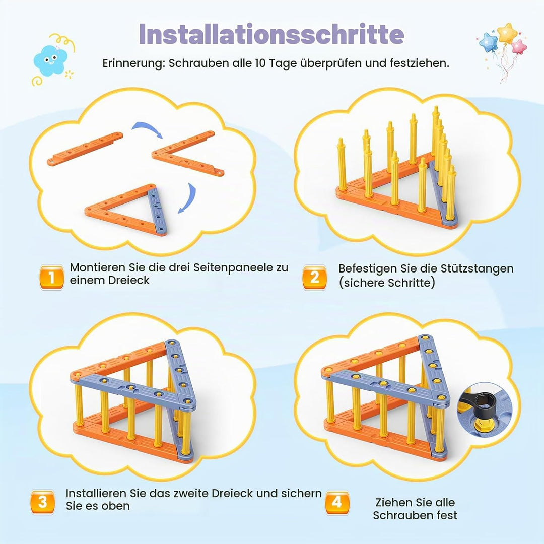 Montessori Indoor Spielset: Plastik Klettergerüst für Kleinkinder und Kinder,Leicht und tragbar, max