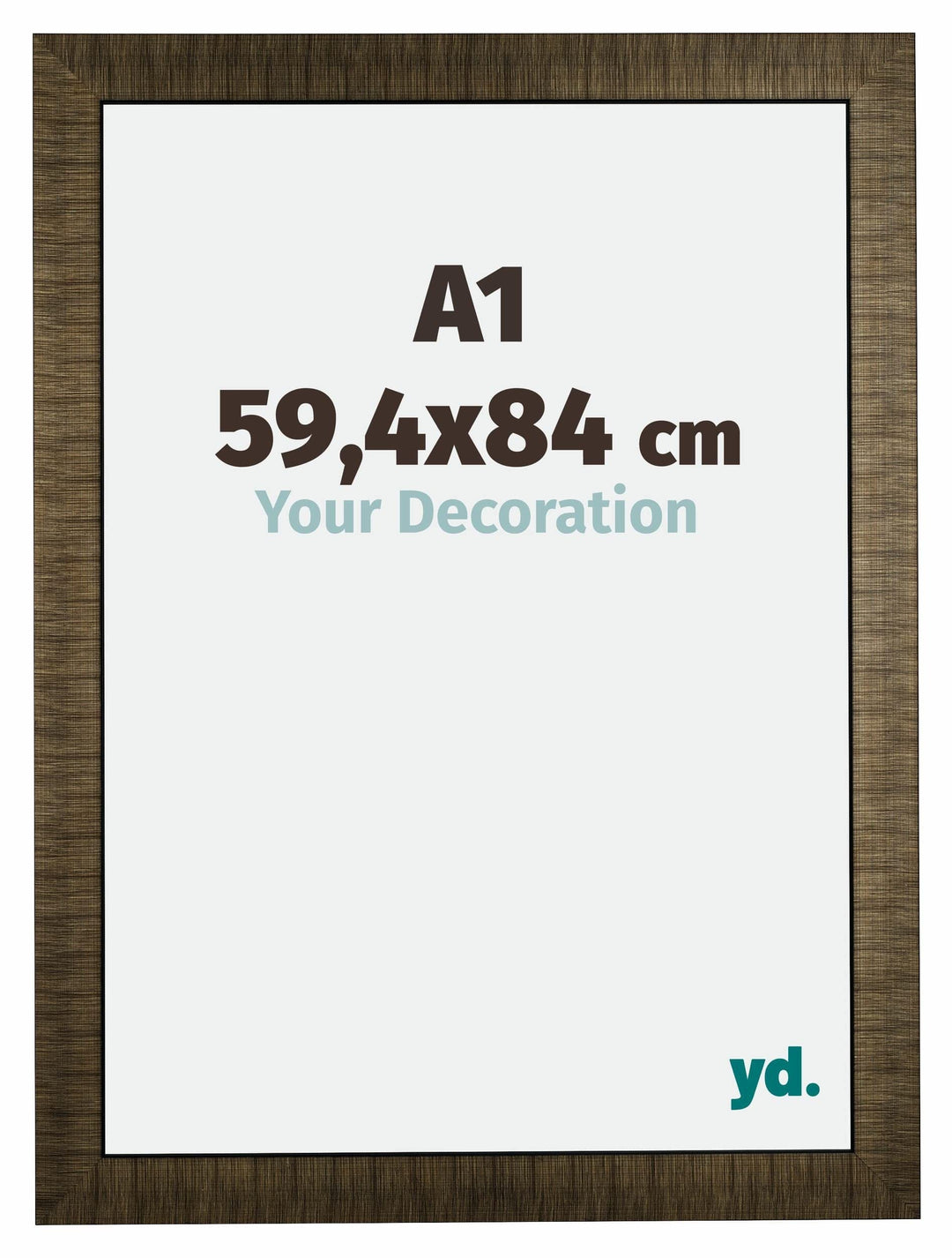 yd. Your Decoration - Bilderrahmen DIN A1 59,4x84 cm - Bilderrahmen aus Holz mit Acrylglas - Antiref