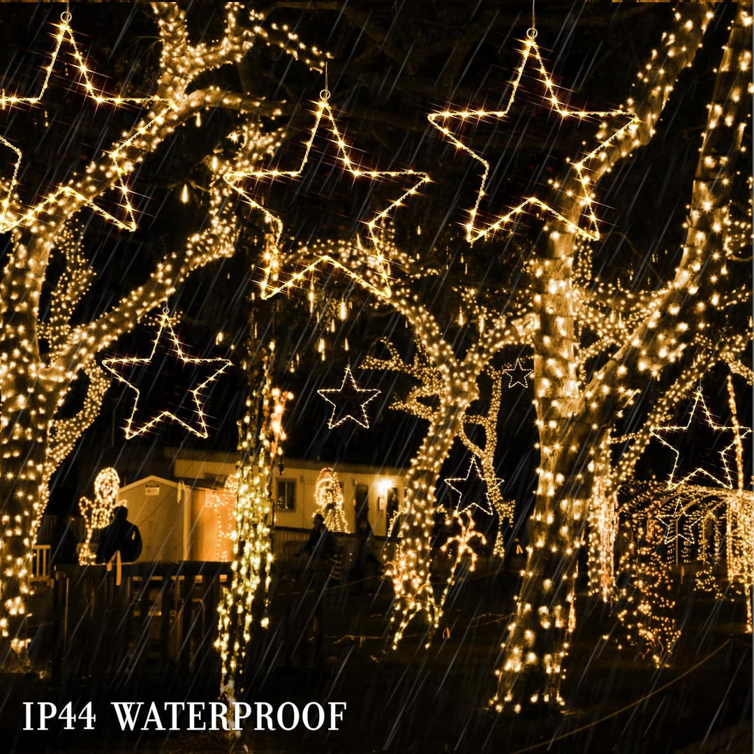 GlobaLink 3 Stück LED Weihnachtsstern Beleuchtung, Weihnachtsdeko Fenster mit 135 LEDs 8 Modi Batter