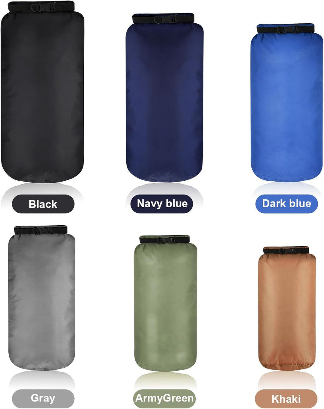 6 Stück wasserdichte Trockenbeutel Set Trockensack Leicht Luftdicht Packsack Set 20 L 15 L 10 L 8 L