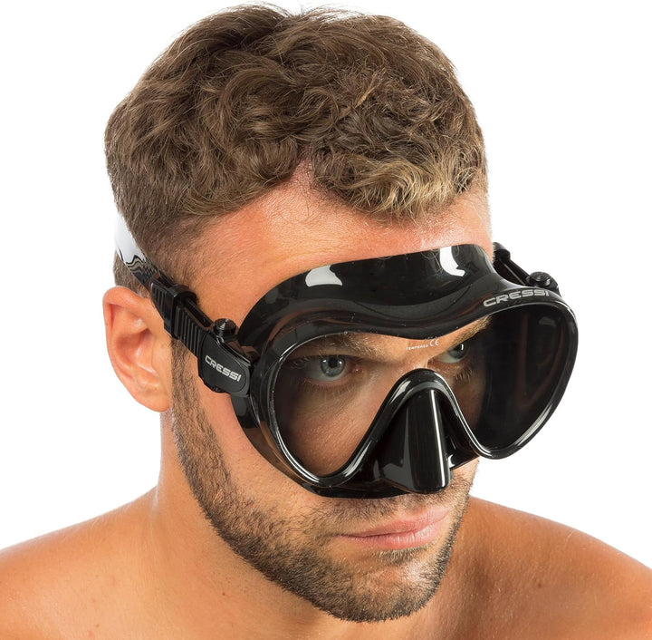 Cressi Tauchen und Schnorcheln Rahmenlose Tauchermaske Schwarz, Schwarz