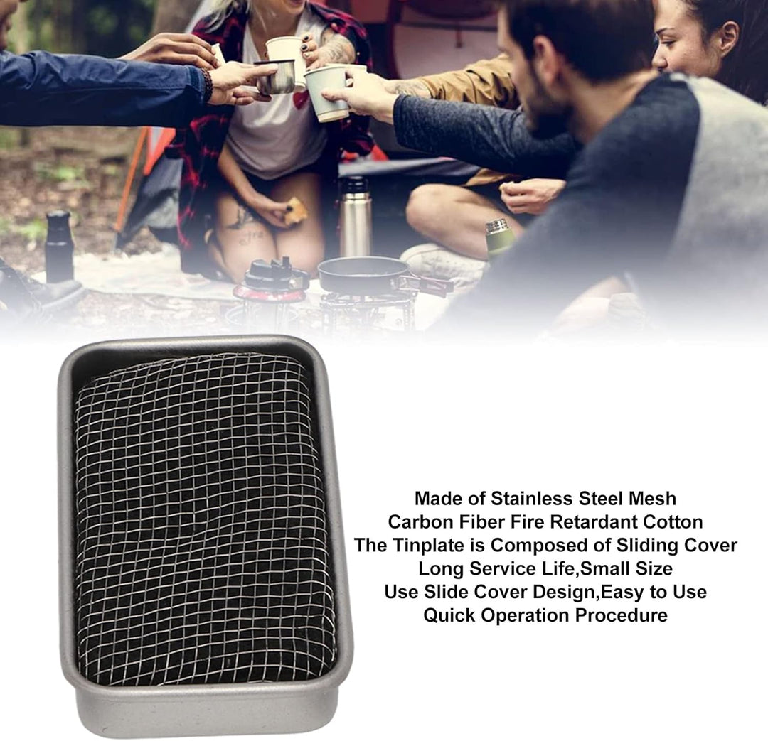 Campingkocher, Edelstahl Feuerfeste Baumwolle Weissblech Winddichter Spirituskocher Camping Kocher E
