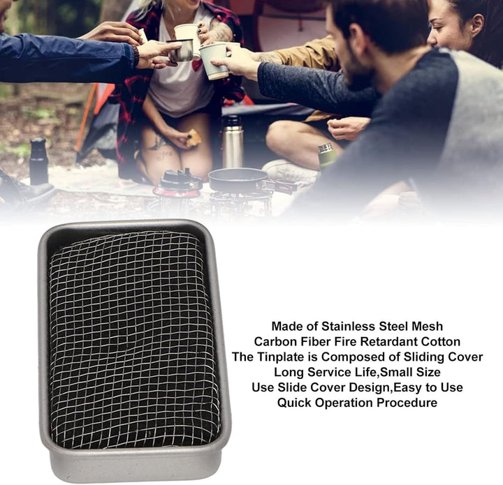 Campingkocher, Edelstahl Feuerfeste Baumwolle Weissblech Winddichter Spirituskocher Camping Kocher E