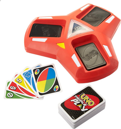 Mattel Games UNO Triple Play, Uno Kartenspiel für die Familie, mit Licht und Soundeffekten, Perfekt
