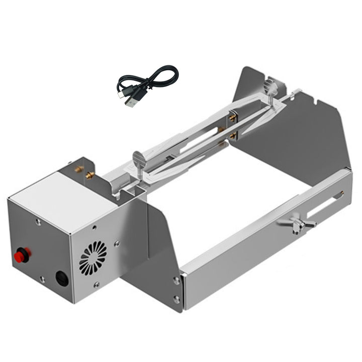 Nikou Rotisserie Fleischnadel, BBQ Automatisch Rotierender Hähnchenlöffel Fleischklammer, Edelstahl