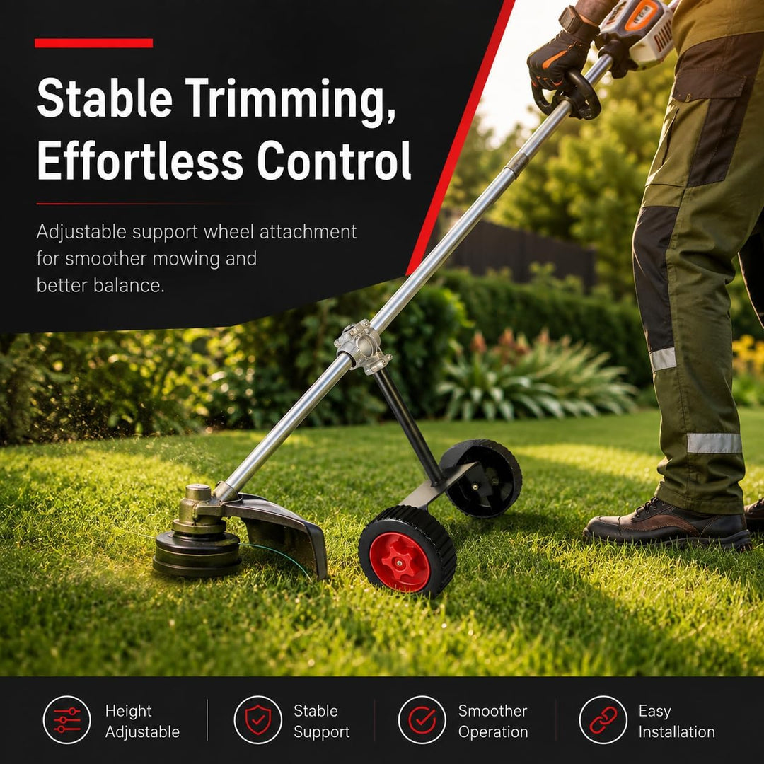Rasentrimmer Stützräder, Verstellbare Hilfsräder für 26mm Rohr Ttrimmer | Universal stützräder für R