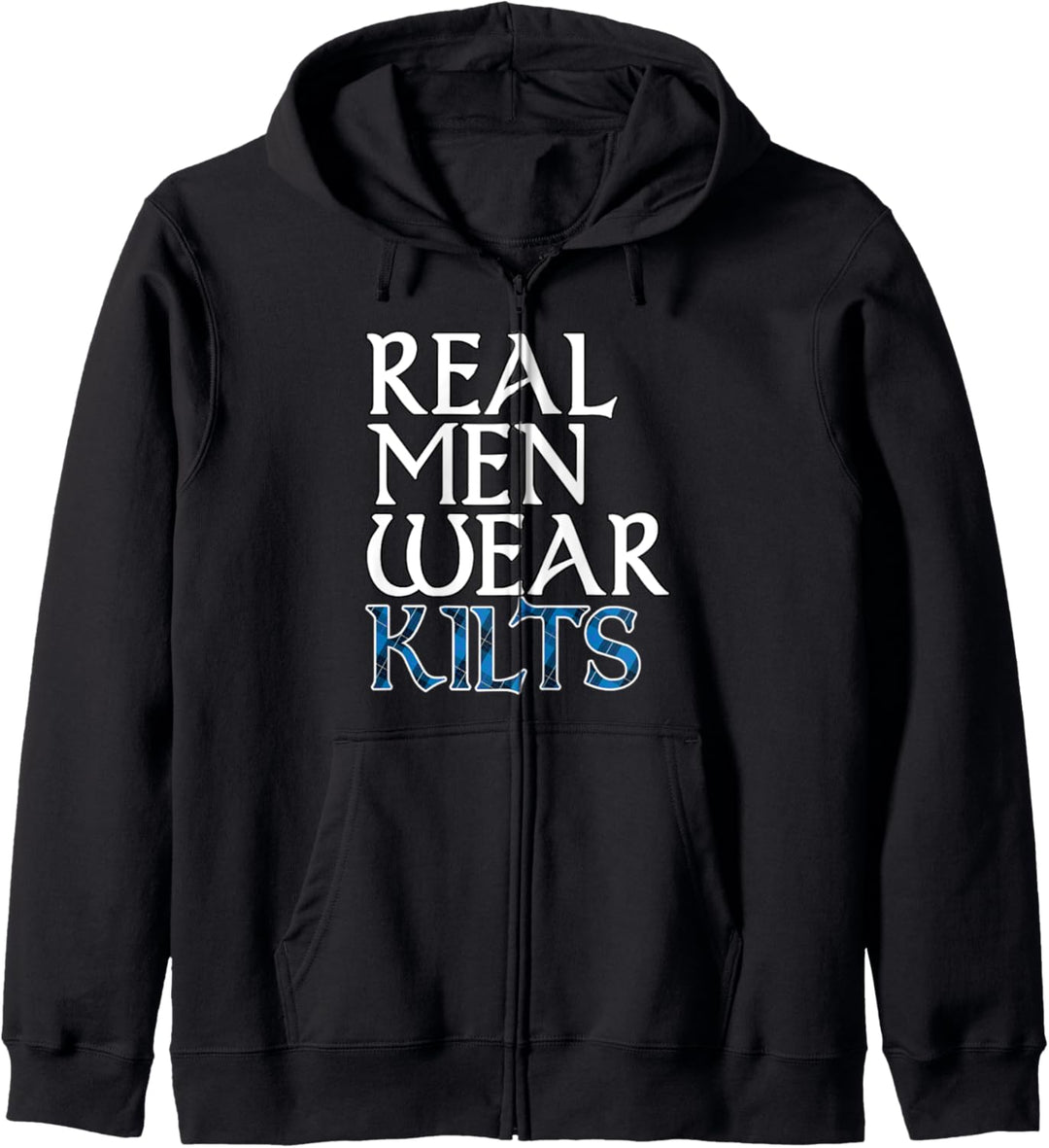 Highlander Games Blue Tartan Plaid Real Men Wear Kilts Kapuzenjacke