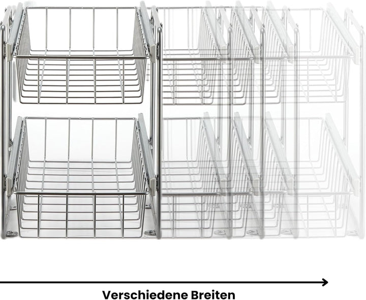 Schrankauszug Teleskopschublade Korb Kombisystem für 40cm Schrank – Premium Schrankauszug Küche zum