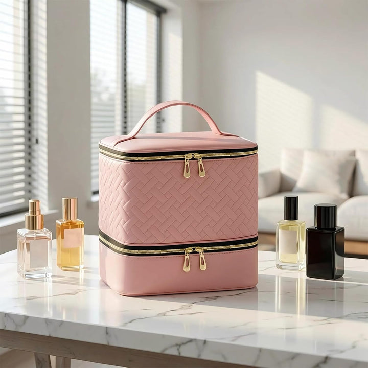Nagellack Organizer Tasche, Doppelschicht Nagellack Aufbewahrung Box, Grosser Nagelkoffer für Nageld