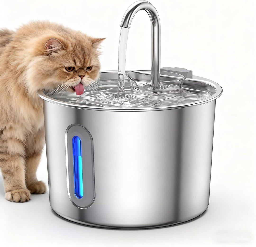 Katzenbrunnen Fortgeschritten 304 Edelstahl Trinkbrunnen für Katze: Katzenbrunnen für Katzen - 2.2L