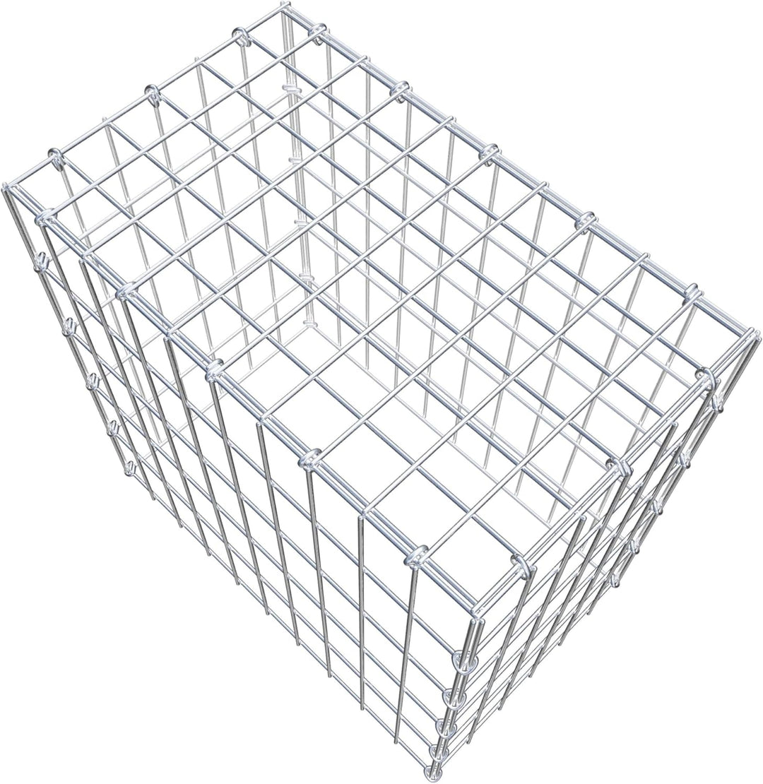 GABIONA Anbau-Gabione Typ3 eckig, Maschenweite 5 x 10 cm, Tiefe 30 cm, Gabione 50 x 50 x 30 cm (L x