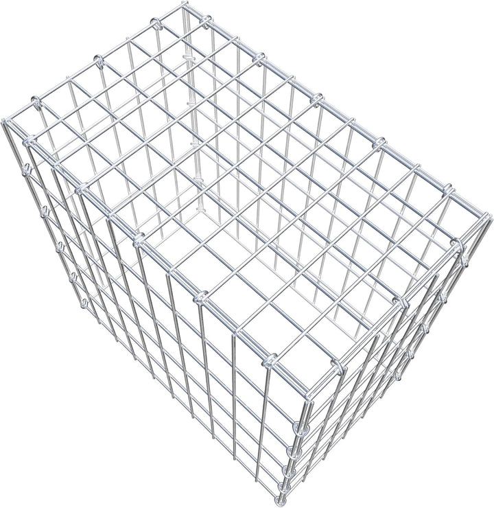 GABIONA Anbau-Gabione Typ3 eckig, Maschenweite 5 x 10 cm, Tiefe 30 cm, Gabione 50 x 50 x 30 cm (L x