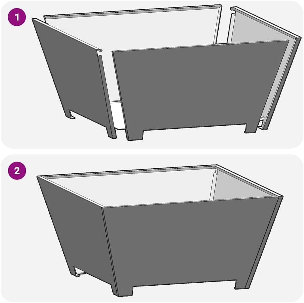 vidaXL Feuerstelle Braun 80 x 80 x 40 cm Wetterfeststahl, Feuerschale für Garten und Terrasse, moder