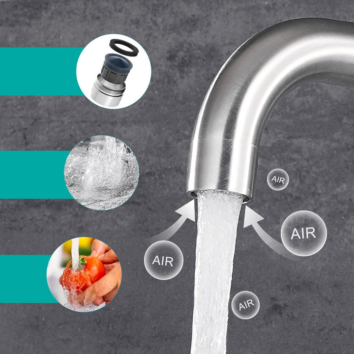 BONADE Wasserhahn Küche Mischbatterie 360° Drehbar Küchenarmatur aus SUS304 Edelstahl Hochdruck Arma