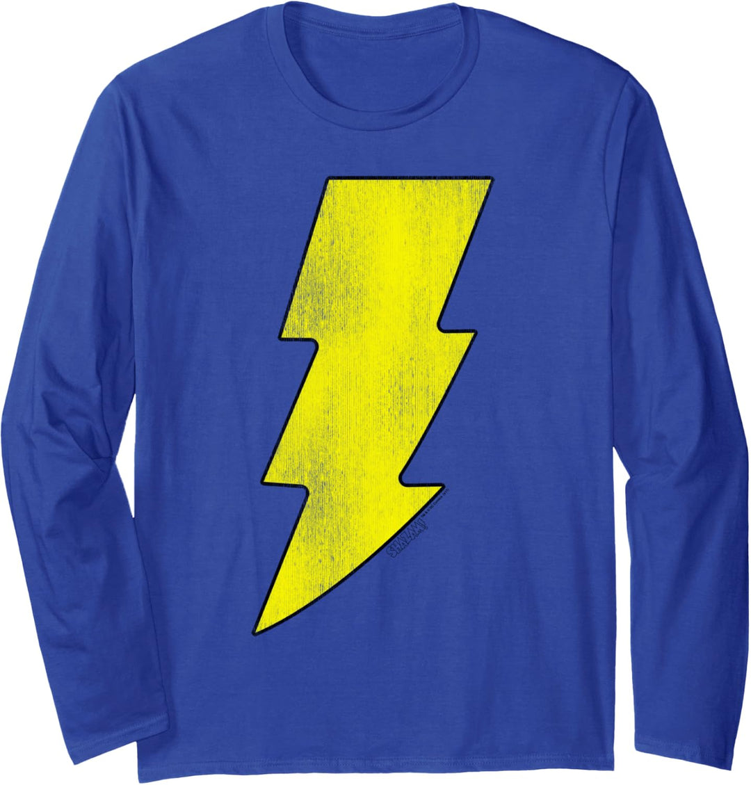 Justice League Shazam! Logo Distressed Langarmshirt