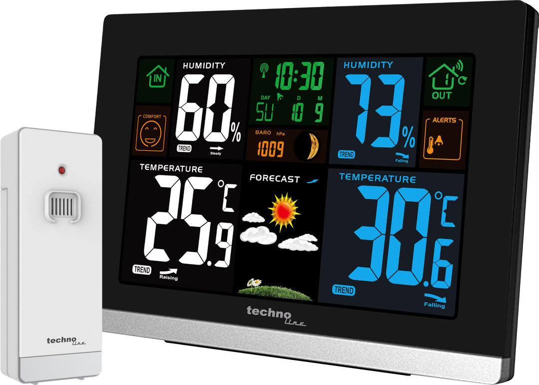 Technoline WS 6462 Funkwetterstation, Innentemperatur, Aussentemperatur, Luftfeuchte, Luftdruck, Ten