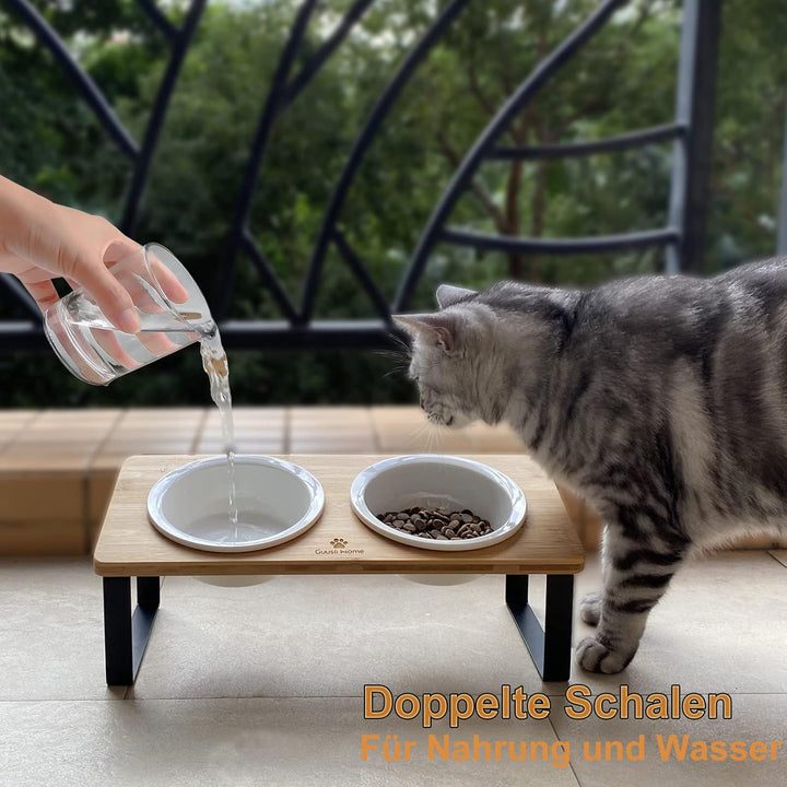 Futterstation Katzen Erhöht | Katzen Fressnapf Katze Erhöht | Ergonomischer Katzennapf Erhöht Kerami