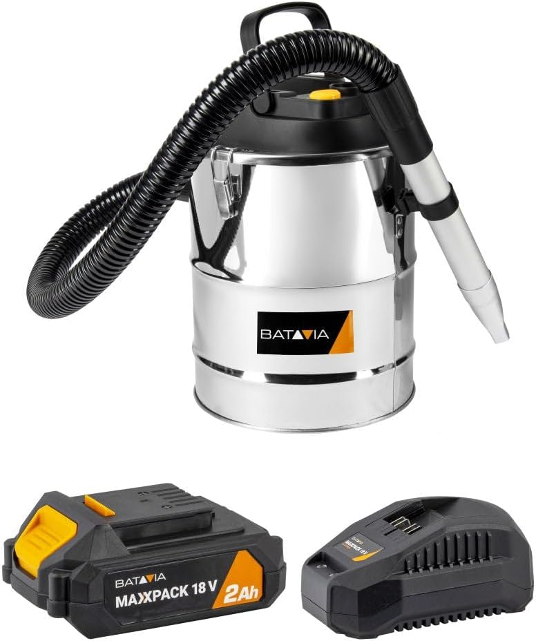 Batavia 18V Akku-Aschesauger - Kaminsauger mit HEPA-Filter, 12L