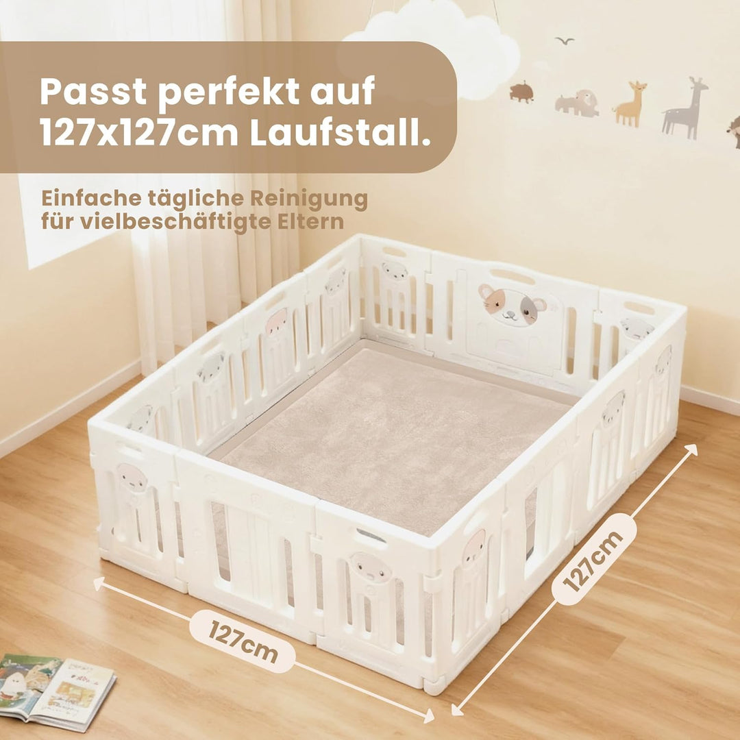ACOMOPACK Baby Krabbelmatte 127x127x3.5cm Dicke Spielmatte mit Schaumfüllung Rutschfester Unterseite