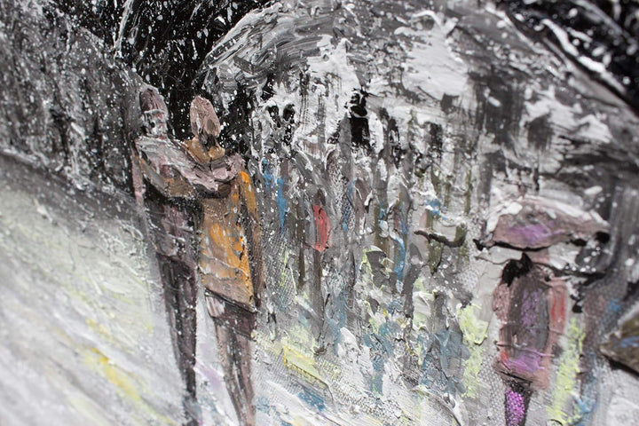 YS-Art Abstrakt Acryl Gemälde auf Leinwand Frankreich handgemalt Wandbild Wohnzimmer modern Wohndeko