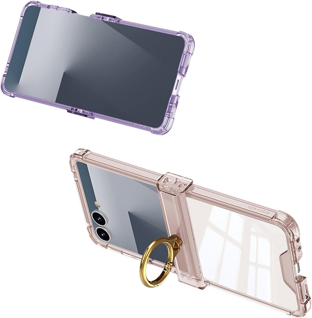 COQUE Hülle für Samsung Flip 7 Cover,Bumper Transparente Schutzhülle mit [Drehring] [Klappdeckel] Ai