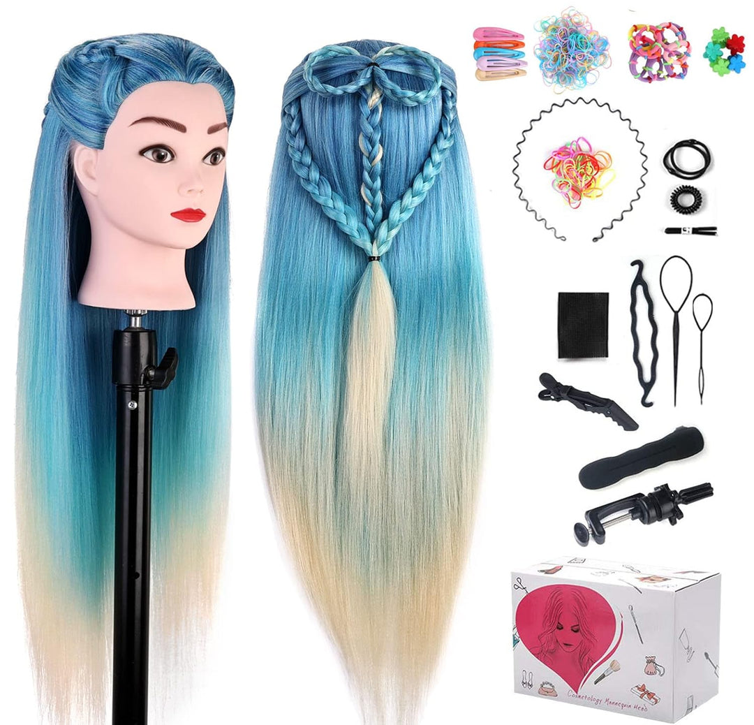 TopDirect Frisierkopf, 75cm/29.5 Zoll Puppenkopf zum Frisieren Langhaar, 100% Synthetische Haare Tra