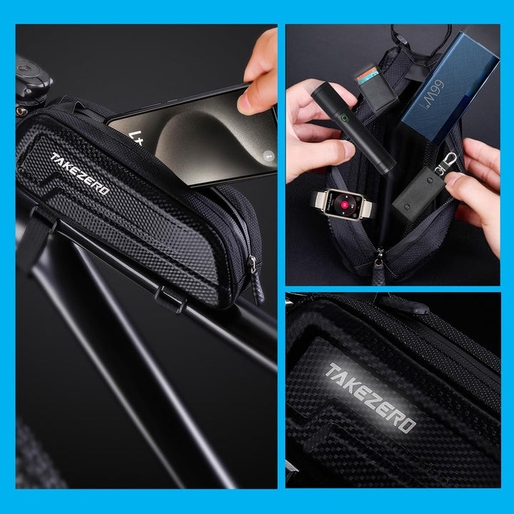 Fahrrad Oberrohrtasche Wasserdicht, 3D Eva Hartschale Rahmentasche Fahrradwerkzeug Tasche für MTB &amp;