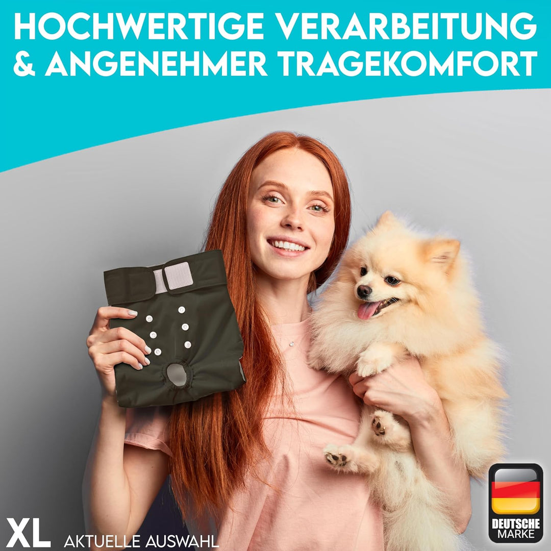 HUND IST KÖNIG® Hundewindeln für Hündinnen [3 STK] Saugstarke Läufigkeitshose für Hündinnen 3-Fach j
