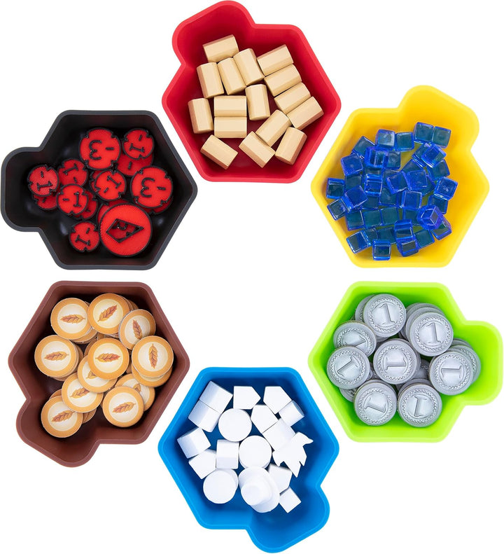 Feldherr Shell Core Box - 6 farbige Schälchen im praktischen Karton für Token, Marker, Meeple, Spiel