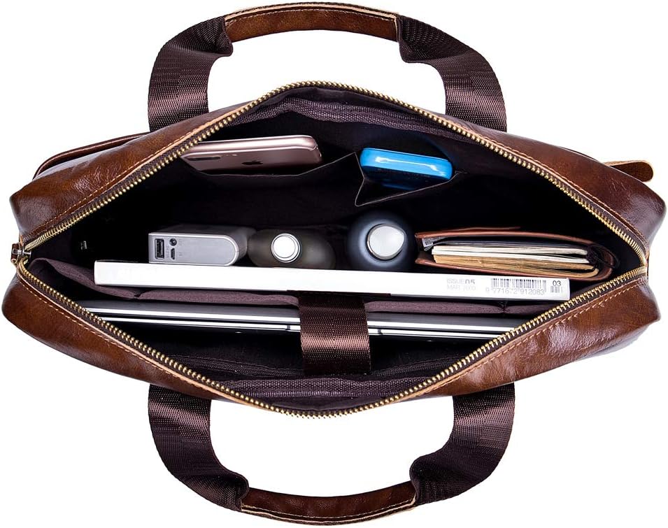 Umhängetasche aus Leder Schulter Crossbody Reisetasche für Herren Frauen 