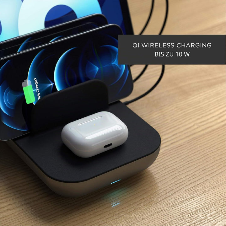 SATECHI Multi-Device-Ladestation mit kabellosem Laden – für iPad Air &amp; Pro M4 M3 M2 M1, MacBook Air