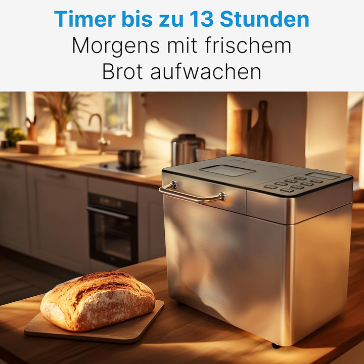 ProfiCook® Brotbackautomat mit Timer | morgens mit warmem Brot aufwachen | Krustenbräunung einstellb