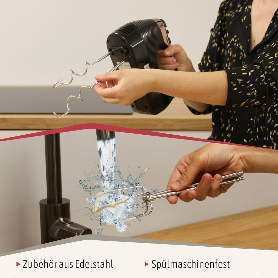 briebe Elegance Handmixer 400W, Handrührgerät Konditorei-Spezial 5 Geschwindigkeiten + Turbo, Handrü