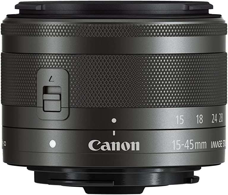 Canon EF-M 15-45mm F3.5-6.3 IS STM Objektiv (49mm Filtergewinde) schwarz grau Single, grau Single