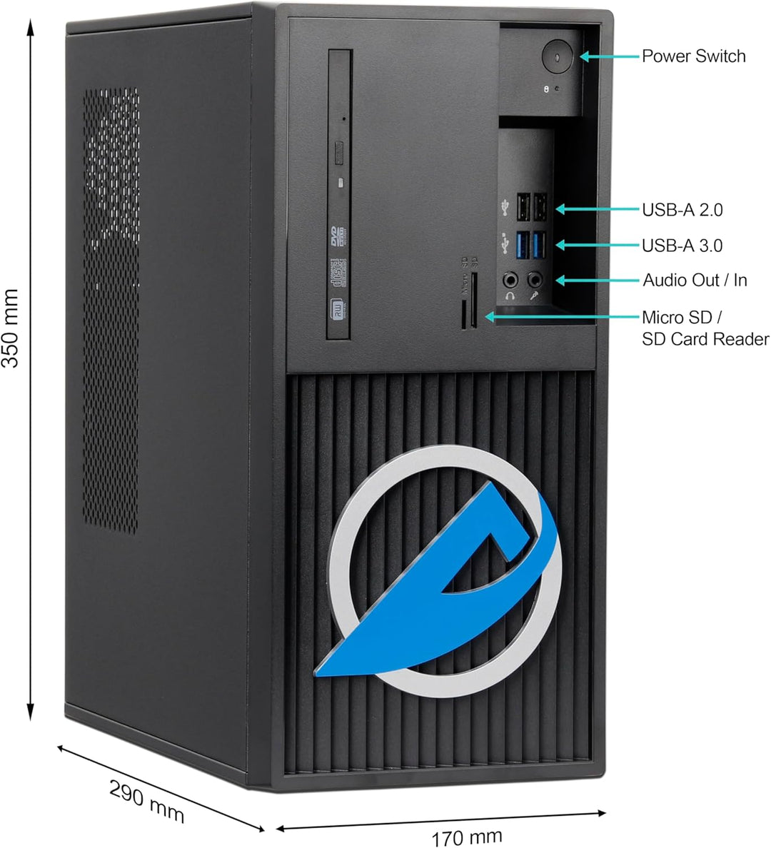 Ankermann Desktop PC Madrid | Intel Core i7-4770 | GeForce GT 710 1GB | 16GB RAM | 480GB SSD | 500GB