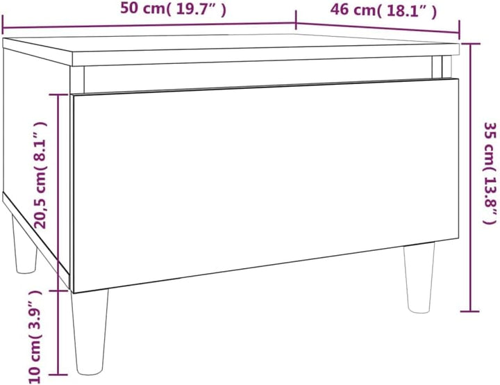FIRBNUS Beistelltische 2 STK. Schwarz 50x46x35 cm Beistelltisch Klein Beistelltisch Sofa Beistelltis