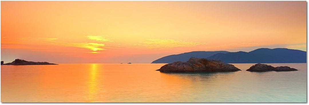 Augenblicke Wandbilder Leinwandbild als Panorama in 150x50cm Vietnam Meer Sonnenaufgang