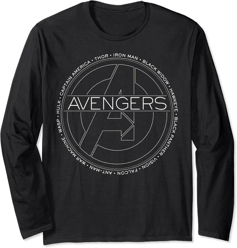 Marvel Avengers Heroes Circle Text Langarmshirt