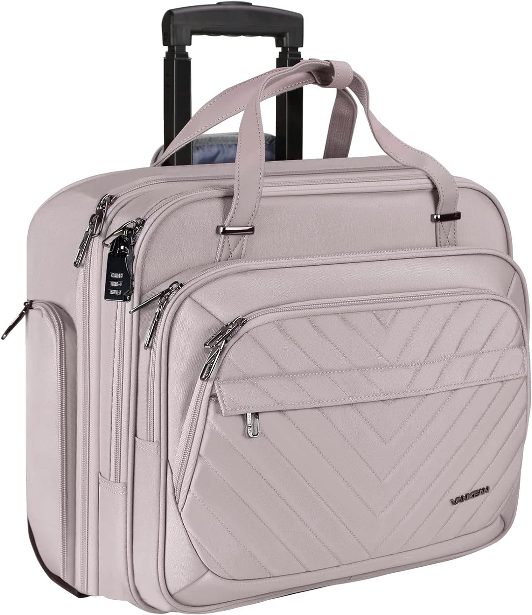 VANKEAN Rollende Laptoptasche Frauen mit Rädern, passend für bis zu 15,6 Zoll Rollende Aktentasche W