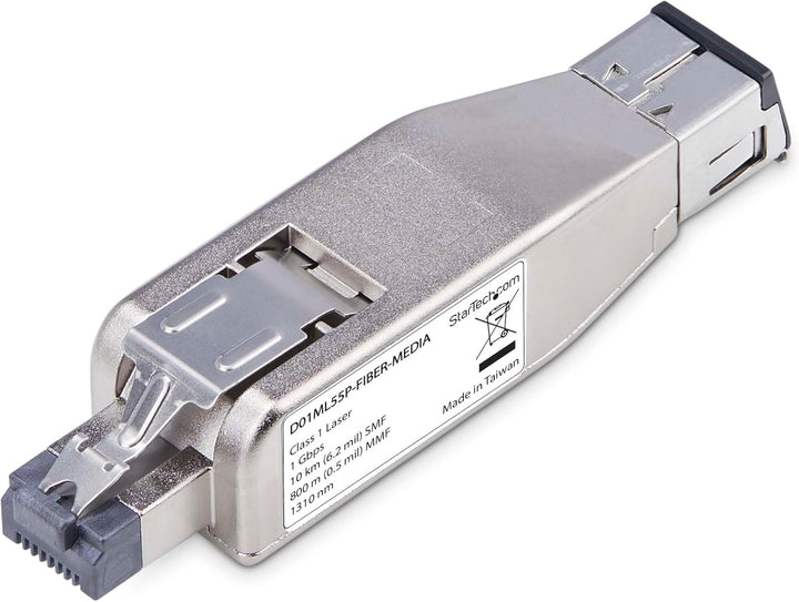 StarTech Gigabit Glasfaser auf RJ45 Konverter, PoE (D01ML55P-FIBER-MEDIA) | LWL Kupfer Umsetzer, Don