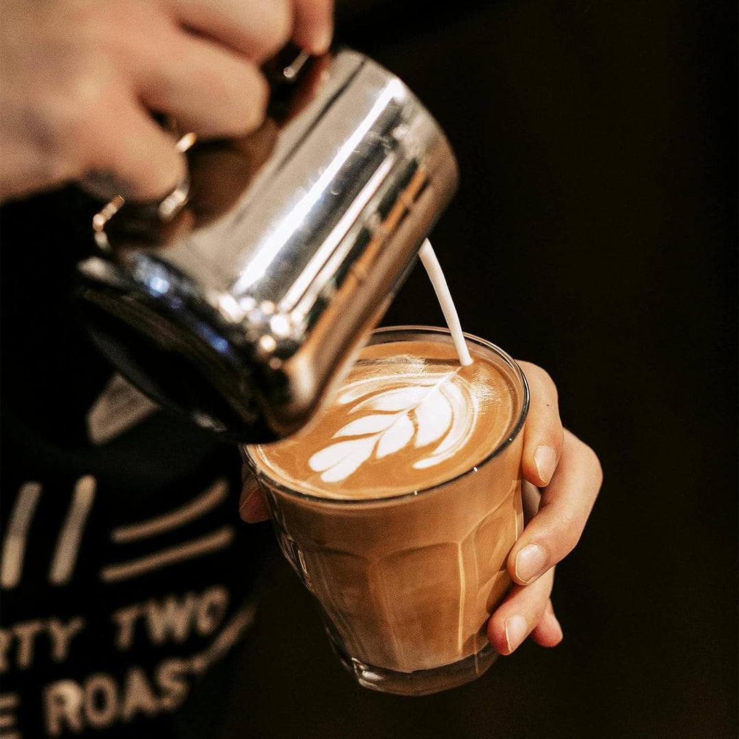 Milchkännchen, 12oz Edelstahl Milchkännchen Tasse Dampfkanne, Milchkaffee Cappuccino Latte Kunst, Da