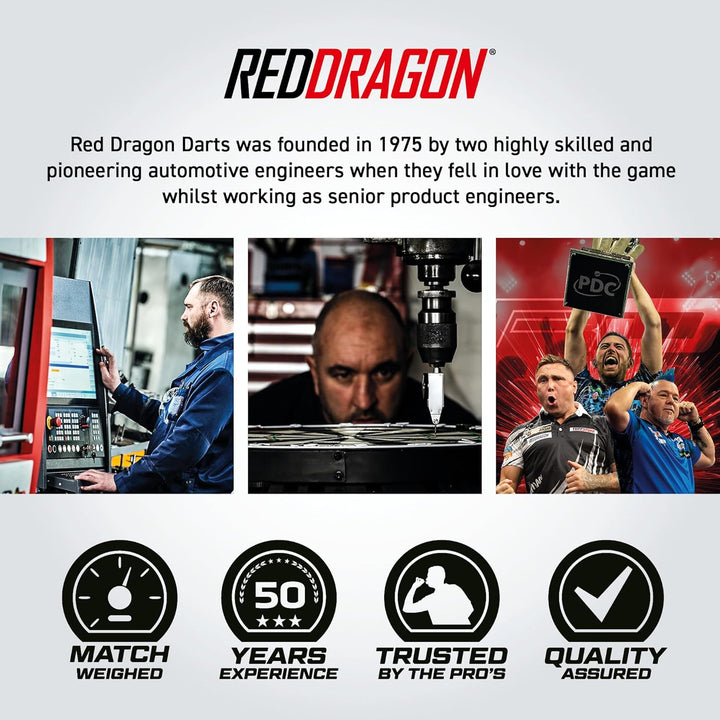 RED DRAGON Featherlite 2: 12g Tungsten Darts Set mit Flights und Schäfte